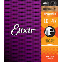 Elixir 16002 Nanoweb W-Gitarre 010-047 Extra Light