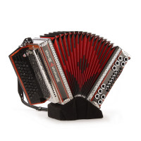 Strasser Harmonika De Luxe E 4/III F B Es As schwarz - X & H entkoppelt