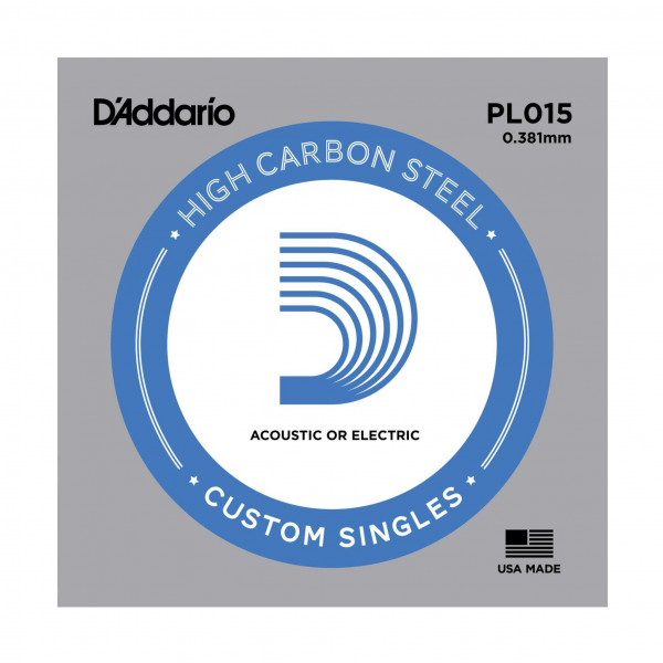 D'Addario PL015 Plain Steel Singles Einzelsaite