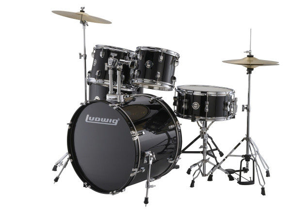 Ludwig Accent Black + Hardware + Becken