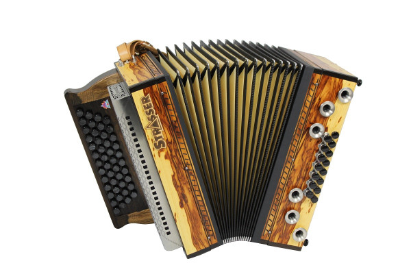 Strasser Harmonika Hoamat 4/III F Bb Es As Chen Chen Tigerwood - X gekoppelt